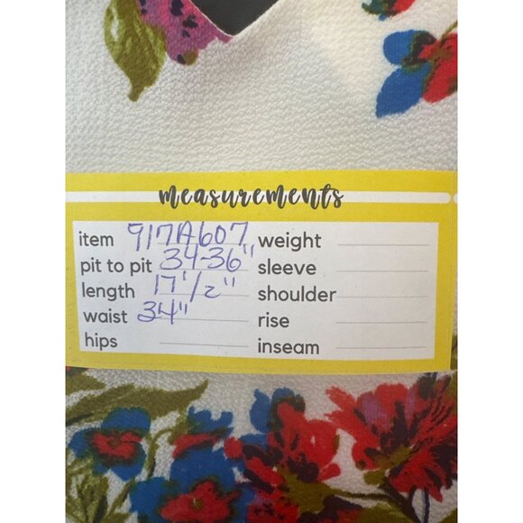 2/$30 Good Luck Gem L Floral Peplum Polyester V-Neck Spaghetti Straps Cross Back - Picture 10 of 14